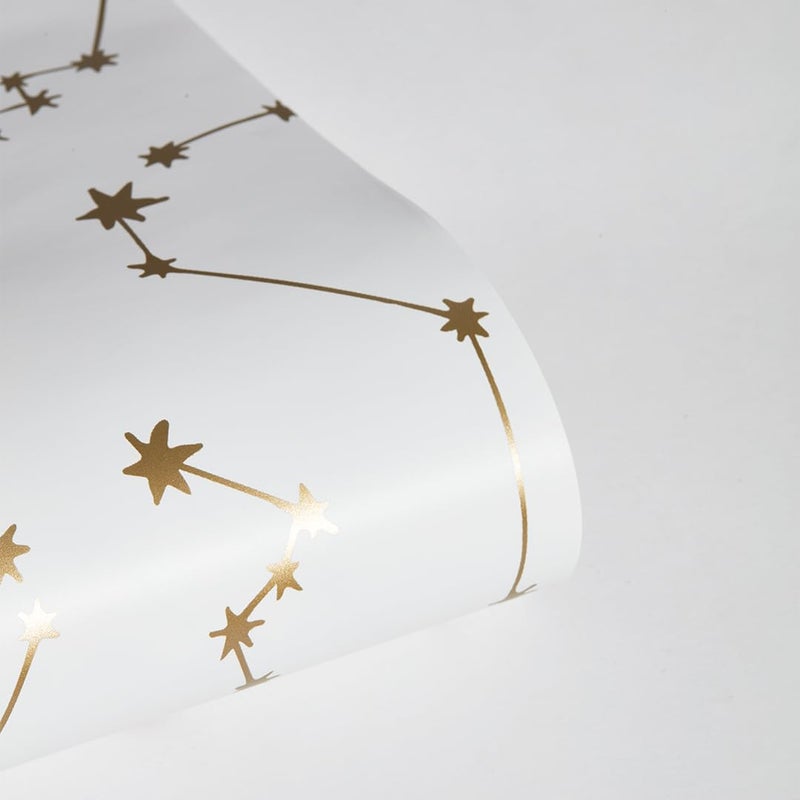 Tempaper x Novogratz White & Metallic Gold Constellations Removable Peel and Stick Wallpaper, 20.5 in X 16.5 ft, Made in the USA - Image 5
